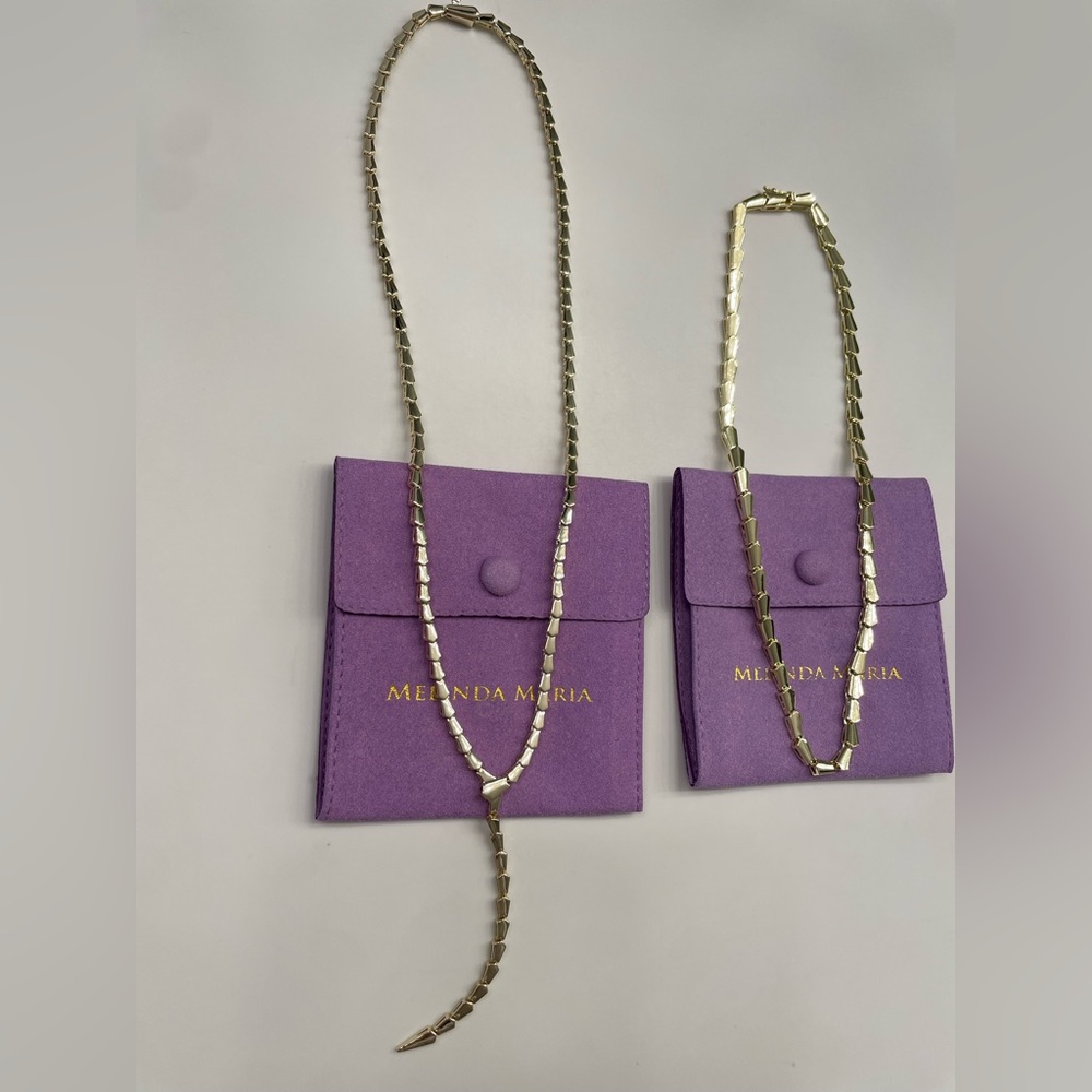 NWT Melinda Maria Gold Serpent Lariat/Collar Combo - Picture 3 of 8